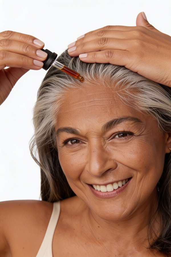 Massage it into your roots to stimulate and strengthen