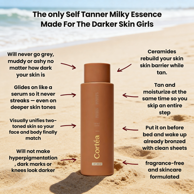 Self Tanning Milky Essence for darker skin girls